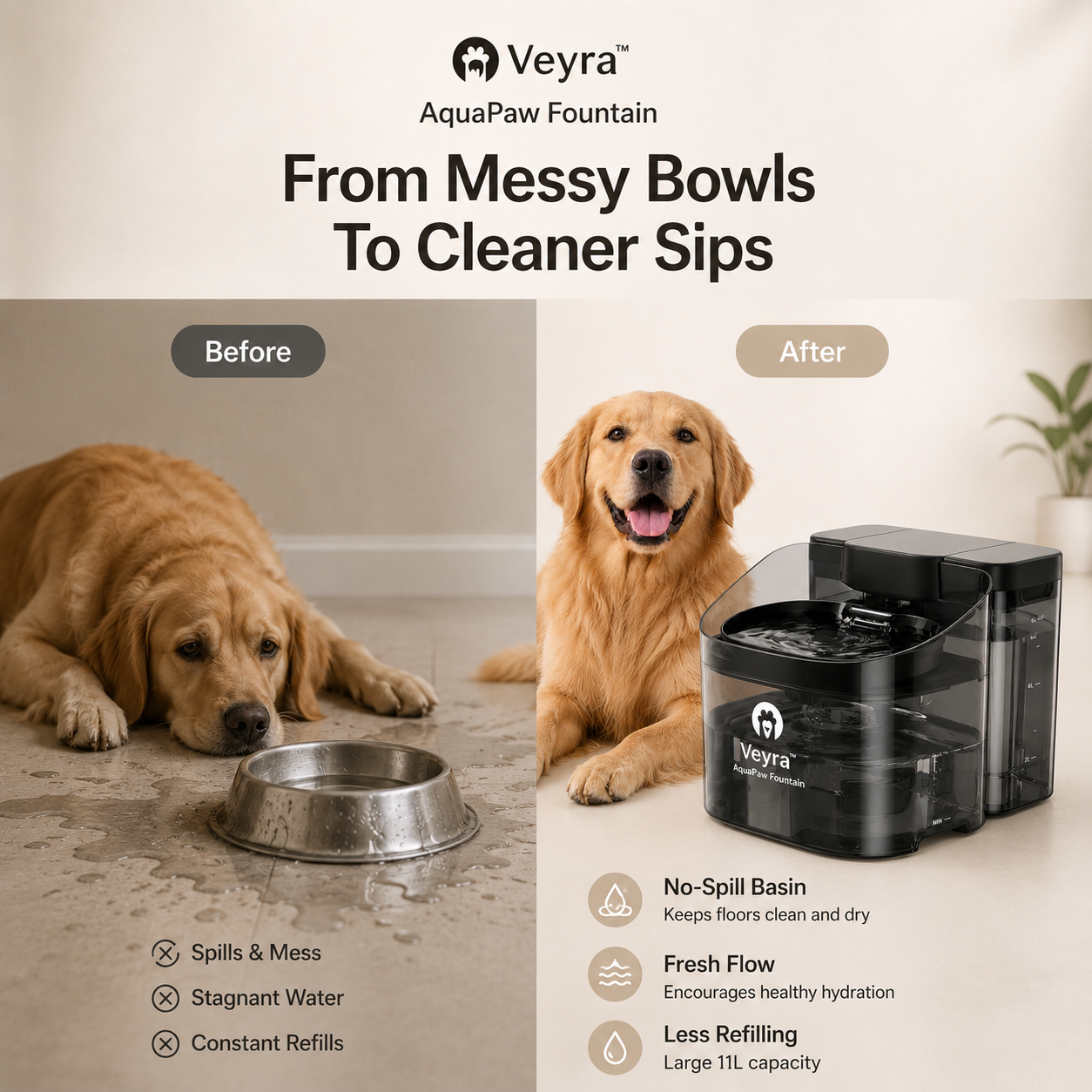 Veyra™ AquaPaw Fountain